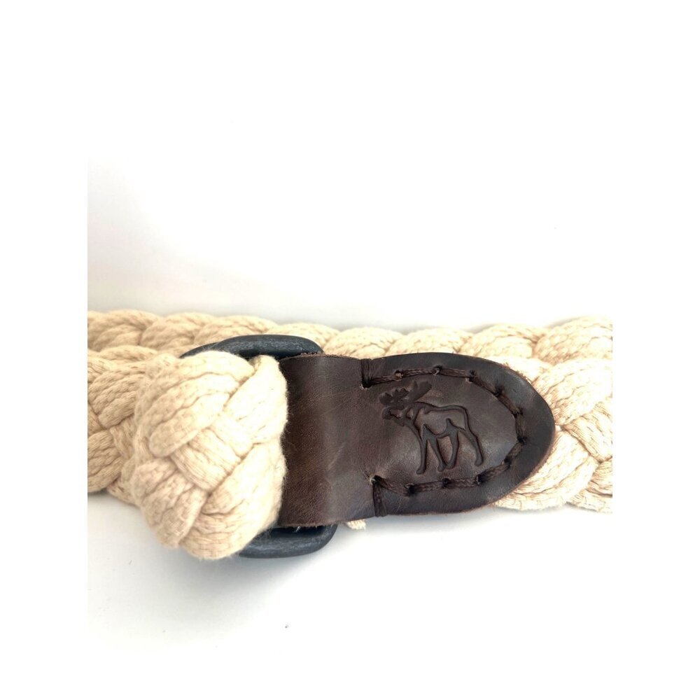 Abercrombie & Fitch Y2K Mens Braided Rope Belt Size 28 Beige Brown - Picture 2 of 3